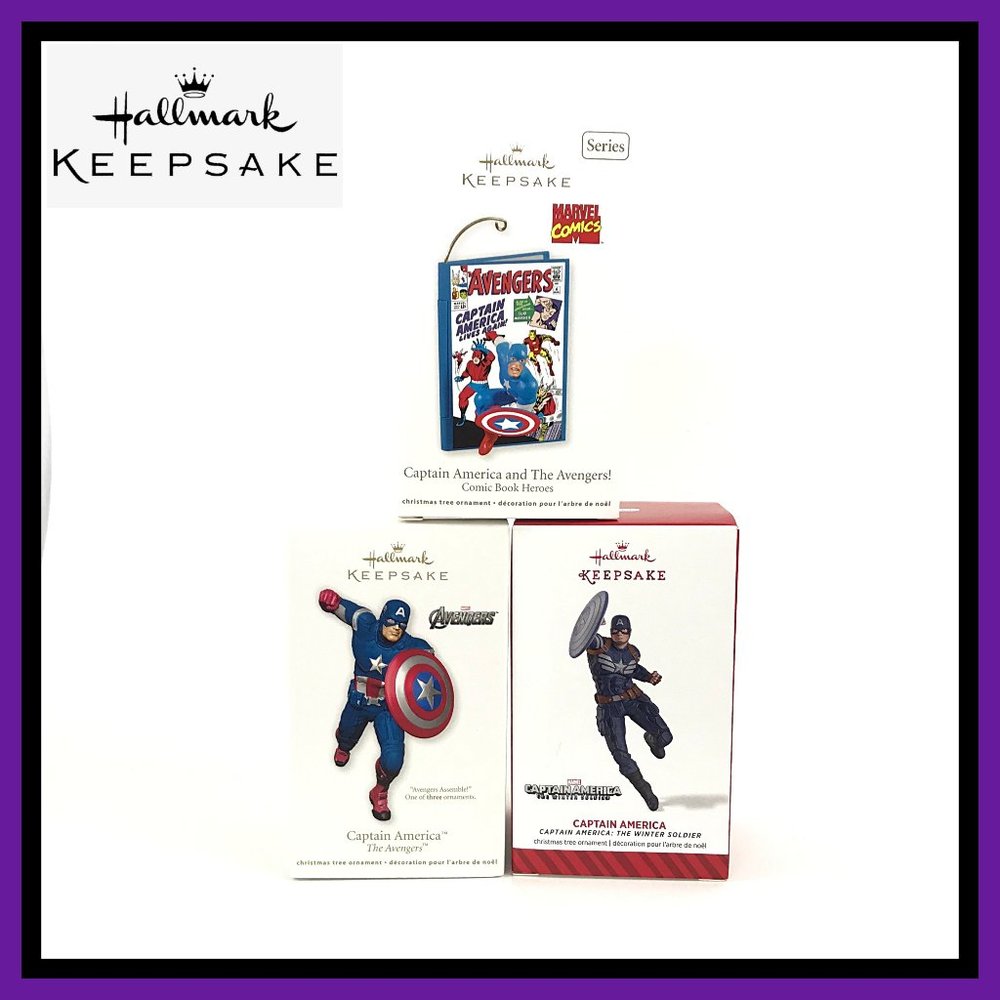 Captain America Hallmark Ornaments-NIB!